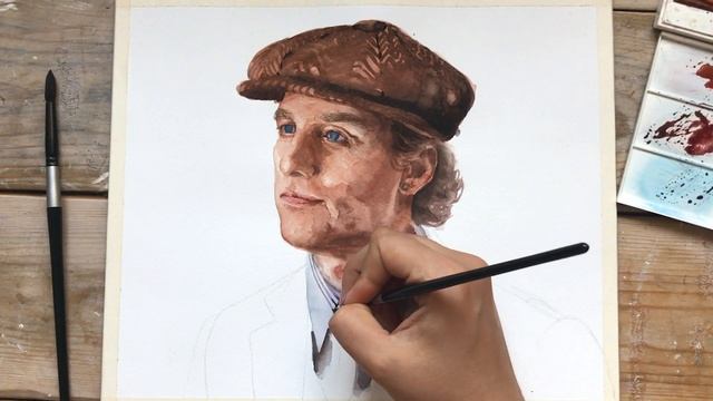 DRAWING MEN"S PORTRAIT WITH WATERCOLOR  |  РИСУЕМ МУЖСКОЙ ПОРТРЕТ смотреть онлайн