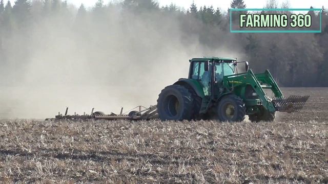 Tillage 2021 | John Deere 6930 cultivating with S-tine harrow смотреть онлайн