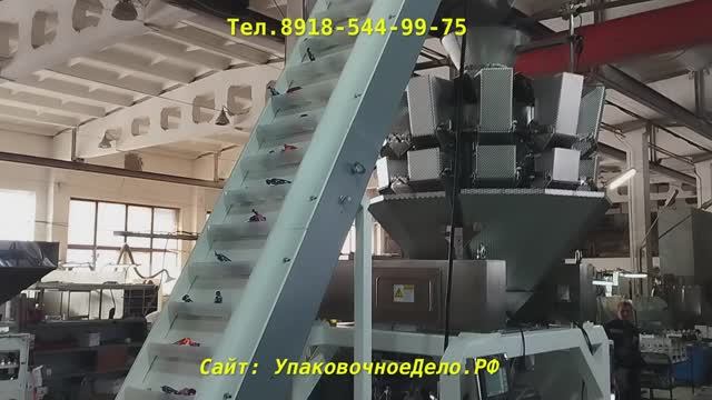 Линия Фасовки упаковки конфет в пакеты / Упаковочная машина МГ-10 с мультиголовкой смотреть онлайн