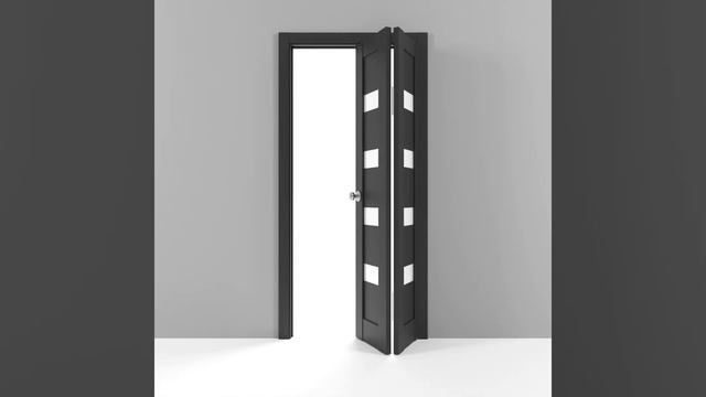 Quadro 4113 Matte Black Bi-Fold Door 3D visualization | UnitedPorte смотреть онлайн