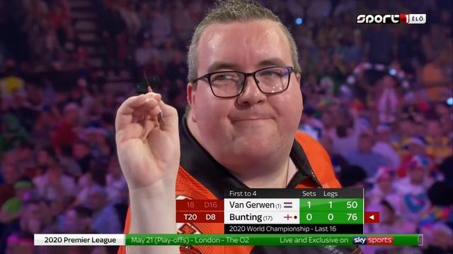 82) Michael van Gerwen vs Stephen Bunting 2020 PDC World Darts Championship 2019.12.27 Round 4 смотреть онлайн