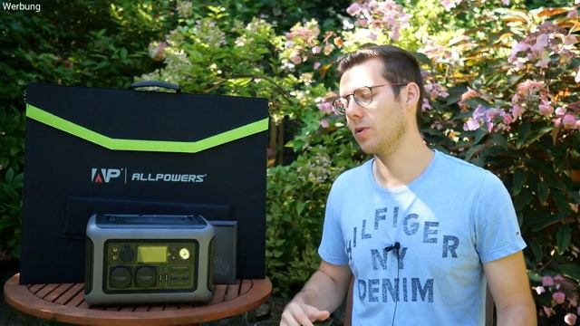 ALLPOWERS R600 Powerstation + 100W Solarpanel: 1200W Output Für Maximale Leistung!