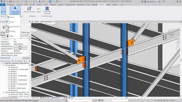 Structural Detailing Snippet: Export the Detailed Design Model from Revit to Advance Steel (2 of 3) смотреть онлайн