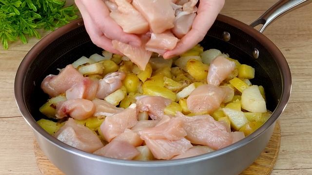 Невероятно вкусное блюдо на обед или ужин из куриного филе и картофеля. Просто, Быстро, Сытно! смотреть онлайн