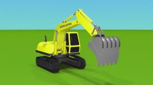 Мультики_про_машинки_для_мальчиков_Конструктор：_собираем_экскаватор