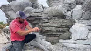 Как сделать натуральный камень из Арт бетона. Водопад из Арт бетона. natural stone from art concret