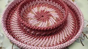 Обзор подноса (под пасху, конфеты, фрукты, орехи) корневым плетением