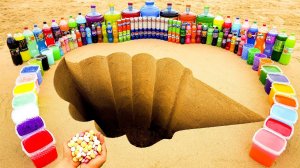 Гигантское извержение зубной пасты из дырки от мороженого, большая кока-кола, фанта, горная роса, сп