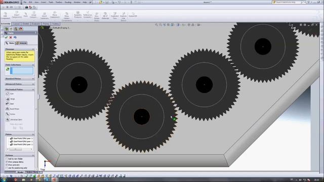 SolidWorks Gear mate tutorial смотреть онлайн