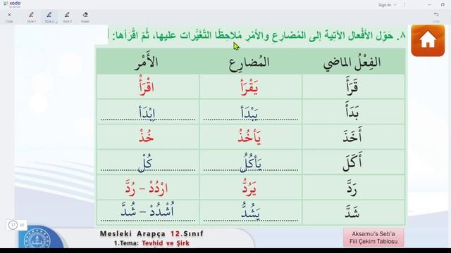12.Mesleki Arapça 1.Tema 2.Ders İlahiyyat