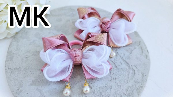 Бантики  своими  руками, МК школьные бантики, Белые бантики, Бантики  из  лент,  МК Большой бант