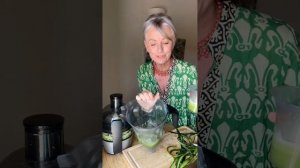 Green machine breakfast smoothie packed with fresh veggies and Matcha tea.