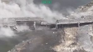 Поражение моста на реке Конка в Херсонской области.