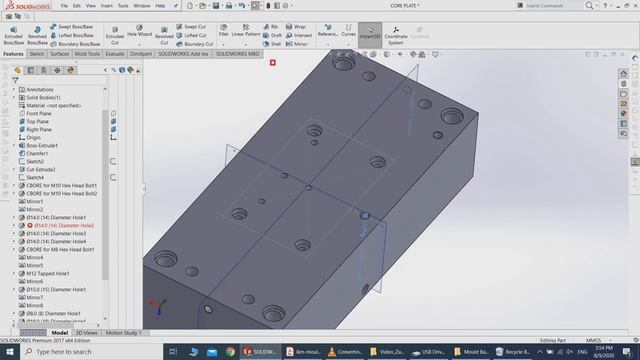 18 Change Mould Base Core Plate Mould03 Solidworks смотреть онлайн