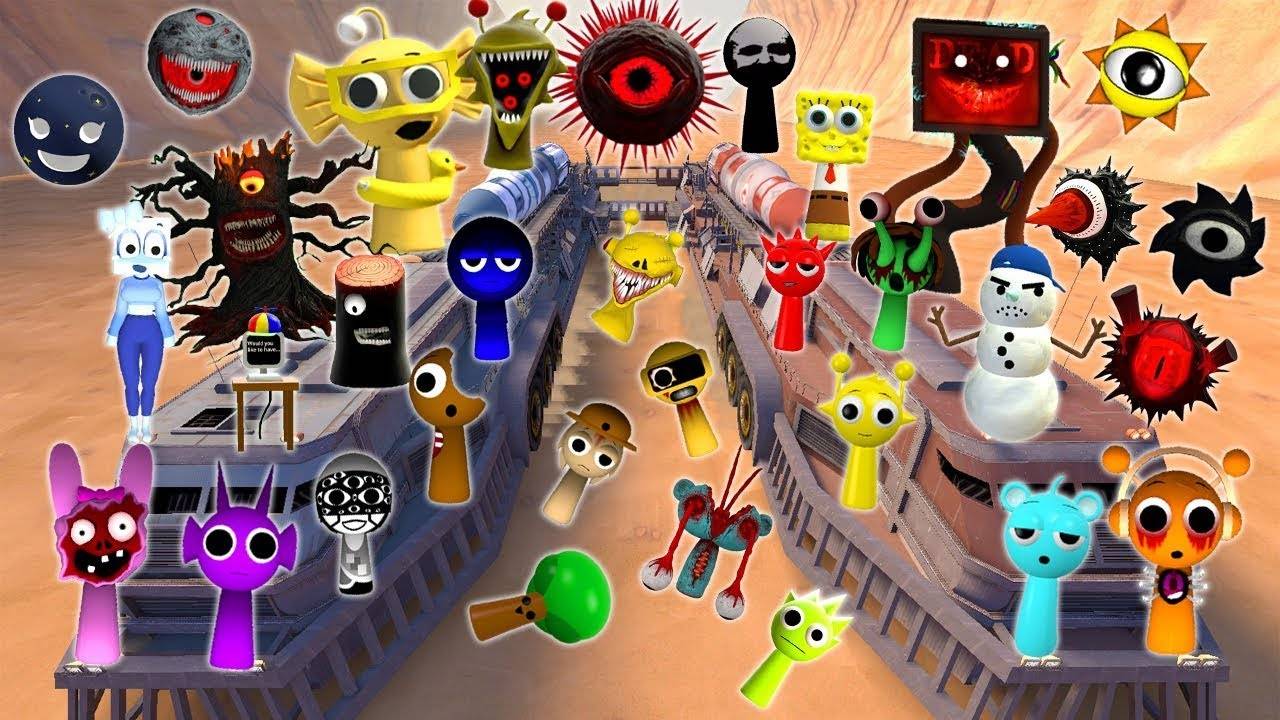 ТРИО ВЕСЕЛОЙ КОМПЬЮТЕРНОЙ СЕМЕЙКИ СПРУНКИ в RUNNING TRAIN смотреть онлайн