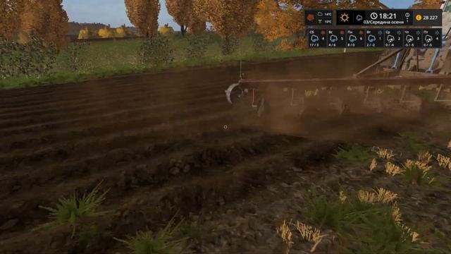 Пахота в два трактора на карте Черкащина v2.0 Farming Simulator 17 смотреть онлайн