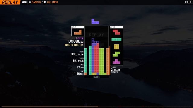 40 Lines Sprint with 20 T-SPIN Doubles [TETR.IO] смотреть онлайн