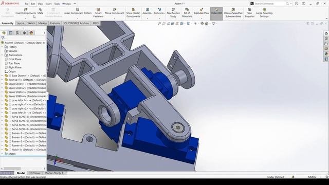 Quadruped Spider Assembly in Solidworks 2023 смотреть онлайн