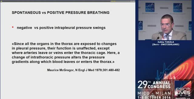 THE SPONTANEOUSLY BREATHING PATIENT Implications for the heart Jukka Takala 2016