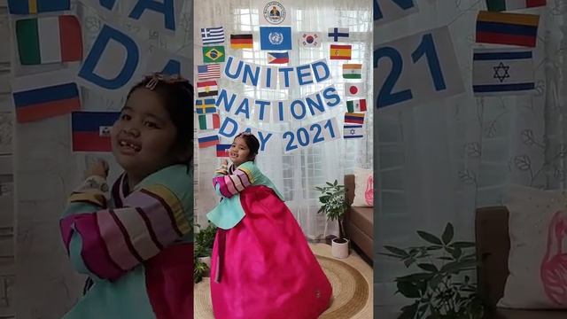Hanbok Gangnam style Zumba Dance 😆 UN Day Presentation смотреть онлайн