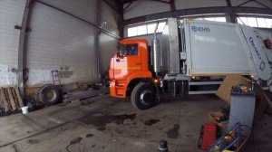 Сборка и выдача мусоровоза с мойкой на шасси Камаз 53605