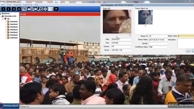 Patented Face Recognition in Distant uncontrolled crowds using body cam or PTZ - iOmniscient смотреть онлайн