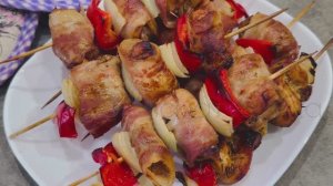 Шашлык из курицы в духовке / Шашлык из курицы на шпажках + рецепт маринада для шашлыка из курицы