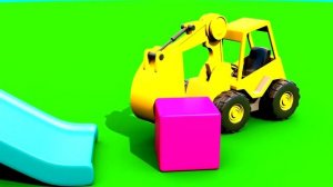 Развивающие мультфильмы про машинки - Конус - Экскаватор