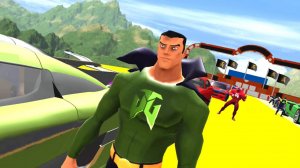 Мультфильм Гонки супергероев на машинах - Миссия 2