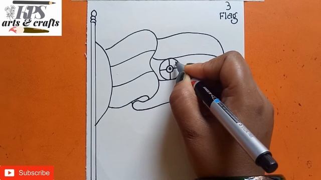 Vesy Easy FLAG ⛳ Drawing From Number 3 ||How To Draw Easy FLAG Drawing  ||