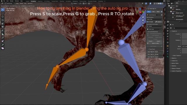 Blender Tutorial how to rig dinosaur with auto rig pro смотреть онлайн