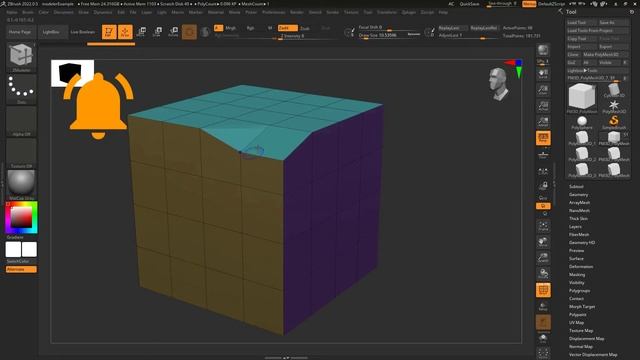 ZBrush - ZModeler Edge(Actions) - "Move" смотреть онлайн