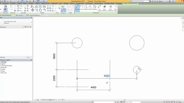 Dimensioning between circles in Revit (Center Mark Visible) смотреть онлайн