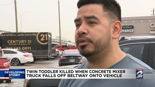 22-month-old twin dies after cement truck falls over bridge, lands onto another vehicle on beltw... смотреть онлайн