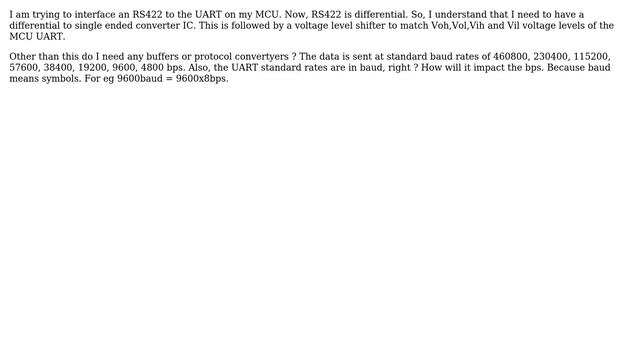 Electronics: RS422 to uart interfacing смотреть онлайн