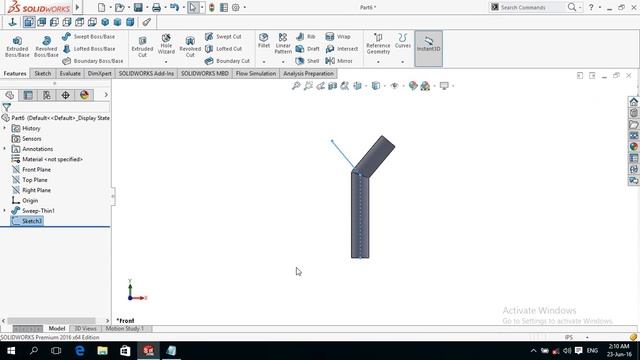 SolidWorks Tutorial Modeling Y Elbow Pipe Y Bend смотреть онлайн