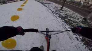 Интересный стрит зимой на BMX | Дрифт