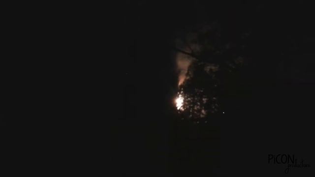 Electric Explosion On Side Of Building