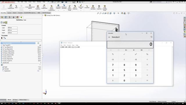 SOLIDWORKS SWOOD Door Design Tutorial - Advanced hinge setup смотреть онлайн