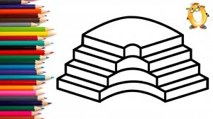 Мультик - раскраска для детей ЛЕСЕНКА. Учимся как просто нарисовать ЛЕСТНИЦА // ОБУЧАШКА ТВ