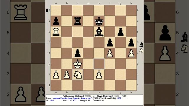Rakhmanov, Aleksandr vs Divya, Deshmukh | Astana Zhuldyzdary Chess Open 2023, Kazakhstan смотреть онлайн