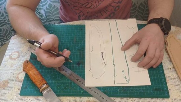 Ножны из кожи своими руками. Вставка.