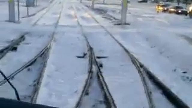 Набережные Челны. Первые метры трамвая на новой ветке. 6.12.2014 г. смотреть онлайн