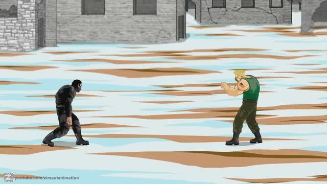 Зимний солдат (Баки Барнс) против Гайла.