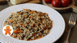 Русский "плов" ✧ Постный, с грибами и перловкой