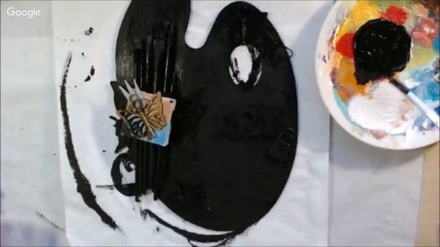 Steampunk Style Paint Pallet Assemblage Art Using Patina Paste - Speed Version of Livestream смотреть онлайн