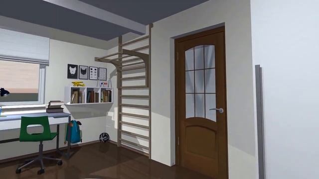 Interior 3D walkthrough / Kids room visualization смотреть онлайн