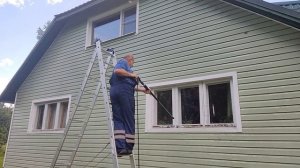 Отмываем стену мойкой высокого давления.2024