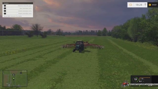 Рабочие будни 6 день.Ворошим траву.Готовим под уборку.Farming Simulator 2015 смотреть онлайн