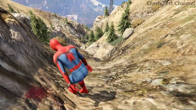 GTA 5 Crazy Ragdolls Red Spiderman VS Marge Simpson (Euphoria Physics | Funny Fails)GTA 5 Gameplay смотреть онлайн